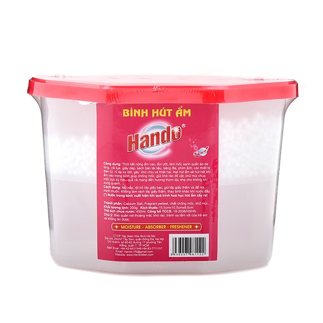 Hộp hút ẩm khử mùi hương hoa hồng Hando 450ml