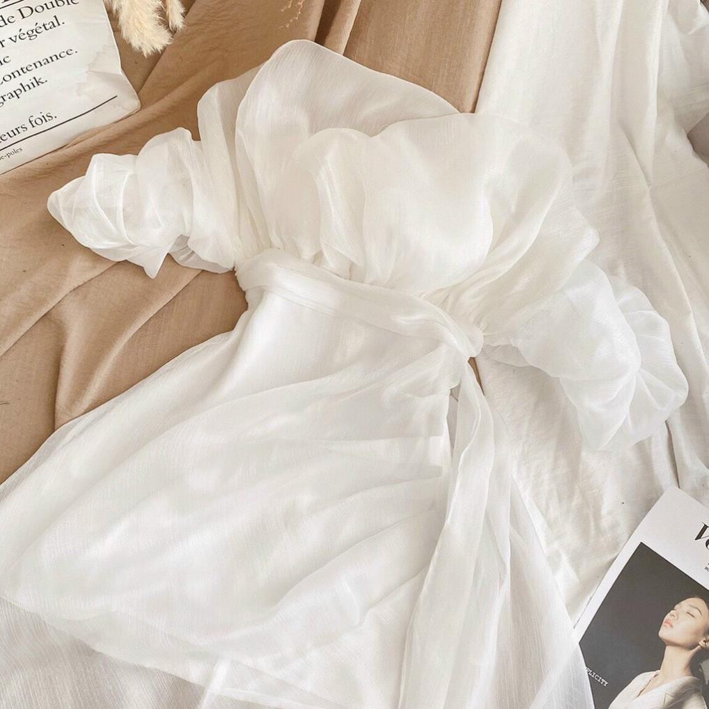 Đầm trắng dự tiệc Hà Kiều MSP01 xẻ tà ( Hình chụp thật ) [HÀNG CHẤT LƯỢNG] | BigBuy360 - bigbuy360.vn