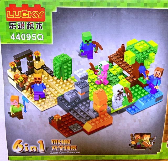 Đồ Chơi Lắp Ráp, Xếp Hình Minecraft Tường Thành Và Chiến Binh 6in1 44095-274 mảnh