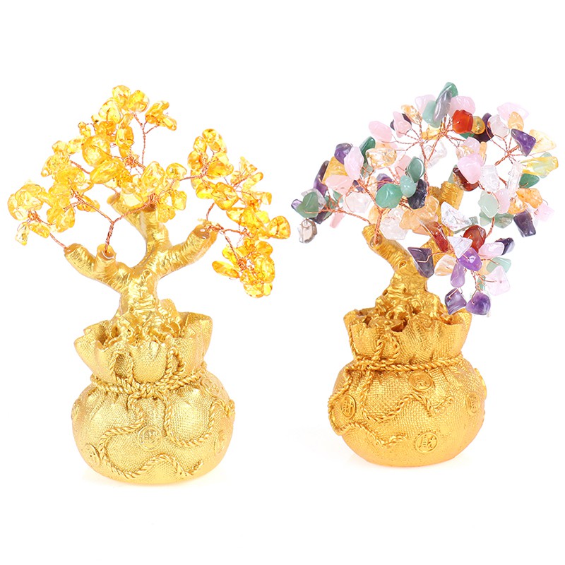 Cây tiền phong thủy đá thạch anh nhân tạo mang lại may mắn dành cho trang trí