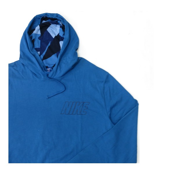Áo khoác nam chui đầu dài tay có nón không túi Nike xanh USA 83873-457 ( TH7000 )