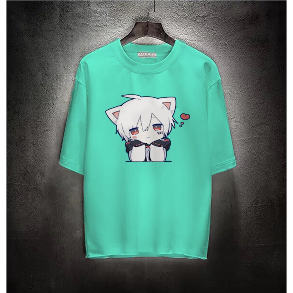 Áo thun Cotton Unisex - Nhân vật Mafumafu - Chibi - Mafumafu thơ thẫn