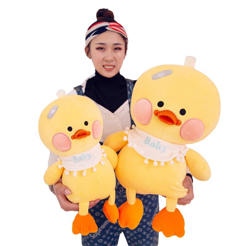 GẤU BÔNG VỊT MÁ HỒNG BABY (35 CM) VẢI MINISO SIÊU MỀM MỊN, HÀNG LOẠI 1 CAO CẤP