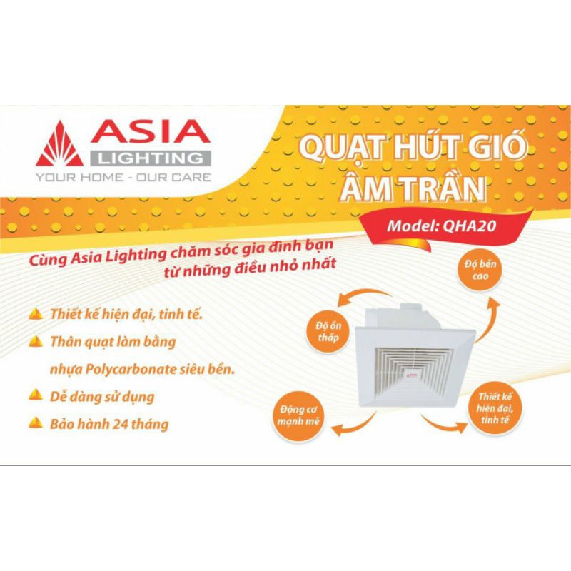 Quạt hút gió âm trần  cao cấp Asia - Bảo hành 2 năm