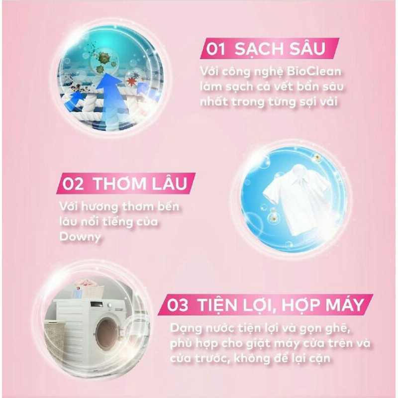 Nước giặt Downy matic Nước hoa thơm ngát/khử mùi ẩm mốc/biển xanh tươi mát
