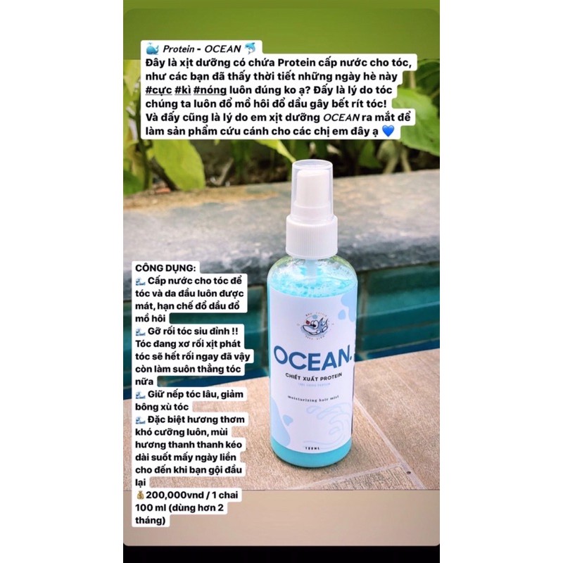OCEAN Hair Mist - Xịt Dưỡng Tóc Chiết Xuất Protein ( Handmade ) | BigBuy360 - bigbuy360.vn