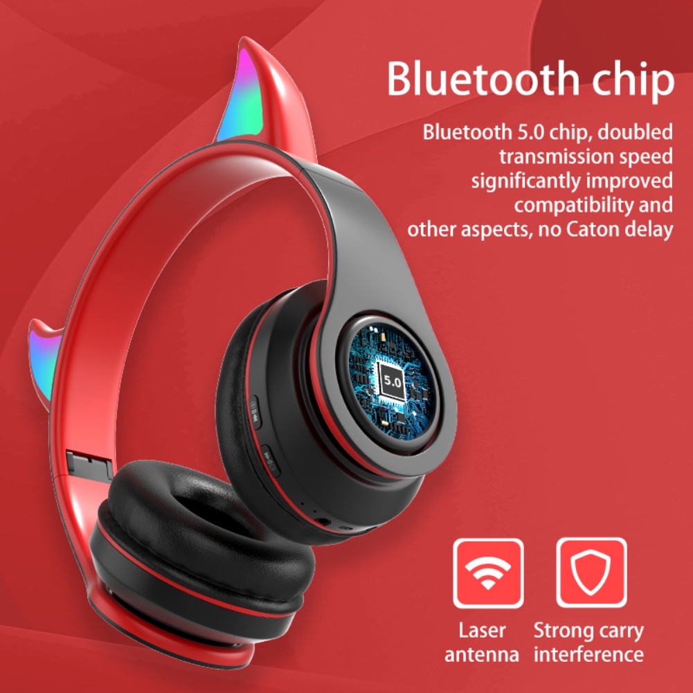Trong kho Vụ Nổ Tai nghe Không Dây Bluetooth-Tương thích Ma Quỷ Sáng Tai Nghe Máy Tính và Trò Chơi điện thoại tai nghe cocomall