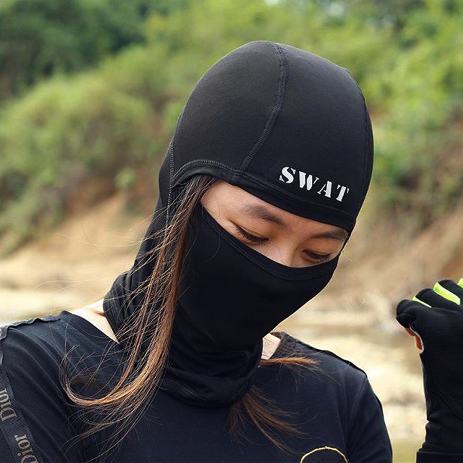 KHĂN TRÙM ĐẦU KIỂU NINJA Swat 3 in 1 Chất liệu vải siêu mềm mịn Co giãn Chống nắng Chống bụi Thương hiệu SWAT Cao cấp