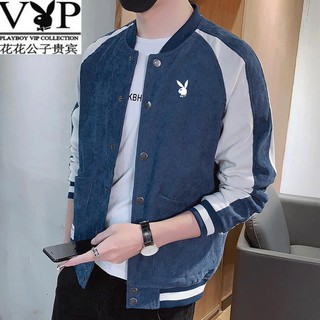 Áo khoác bóng chày vải nhung phong cách retro hàn quốc mới cho nam x2021