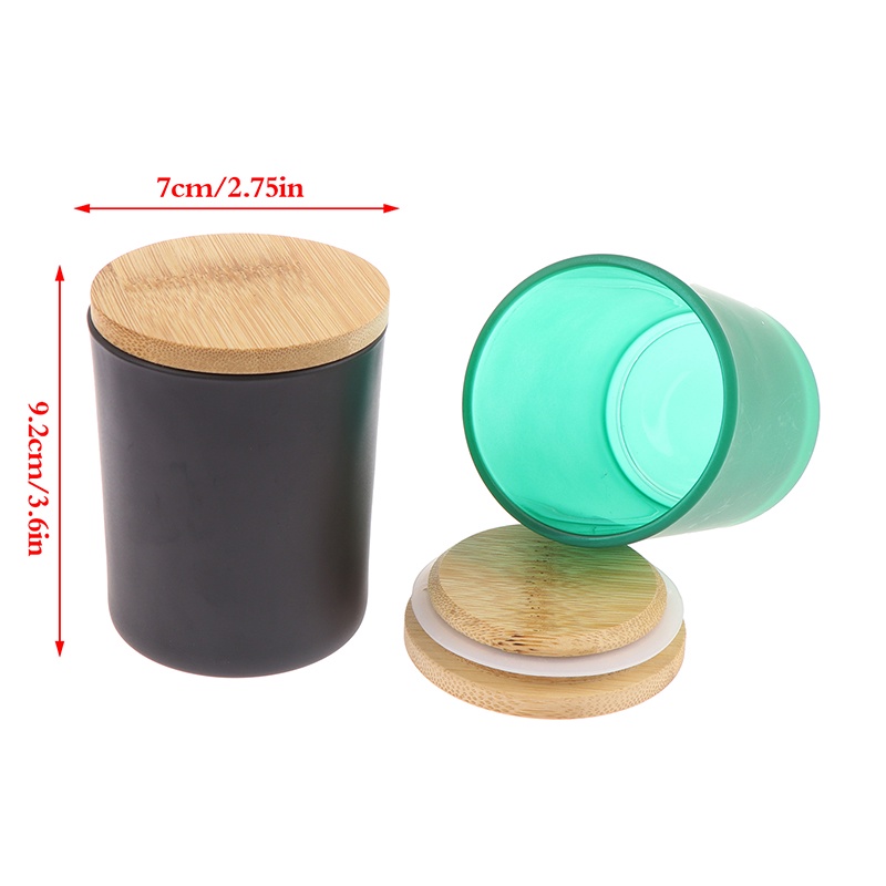 Cốc Thủy Tinh Đựng Nến Có Nắp Gỗ Tre Dung Tích 200ml