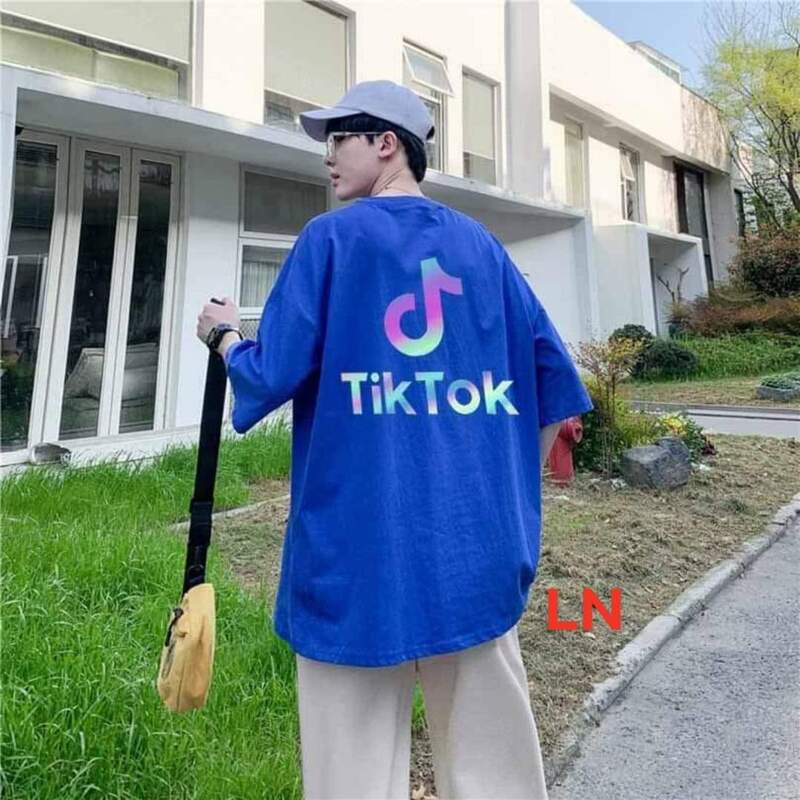 Áo thun Unisex In Logo TIKTOK phông nam nữ tay lỡ form rộng phản quang 7 màu cực nét