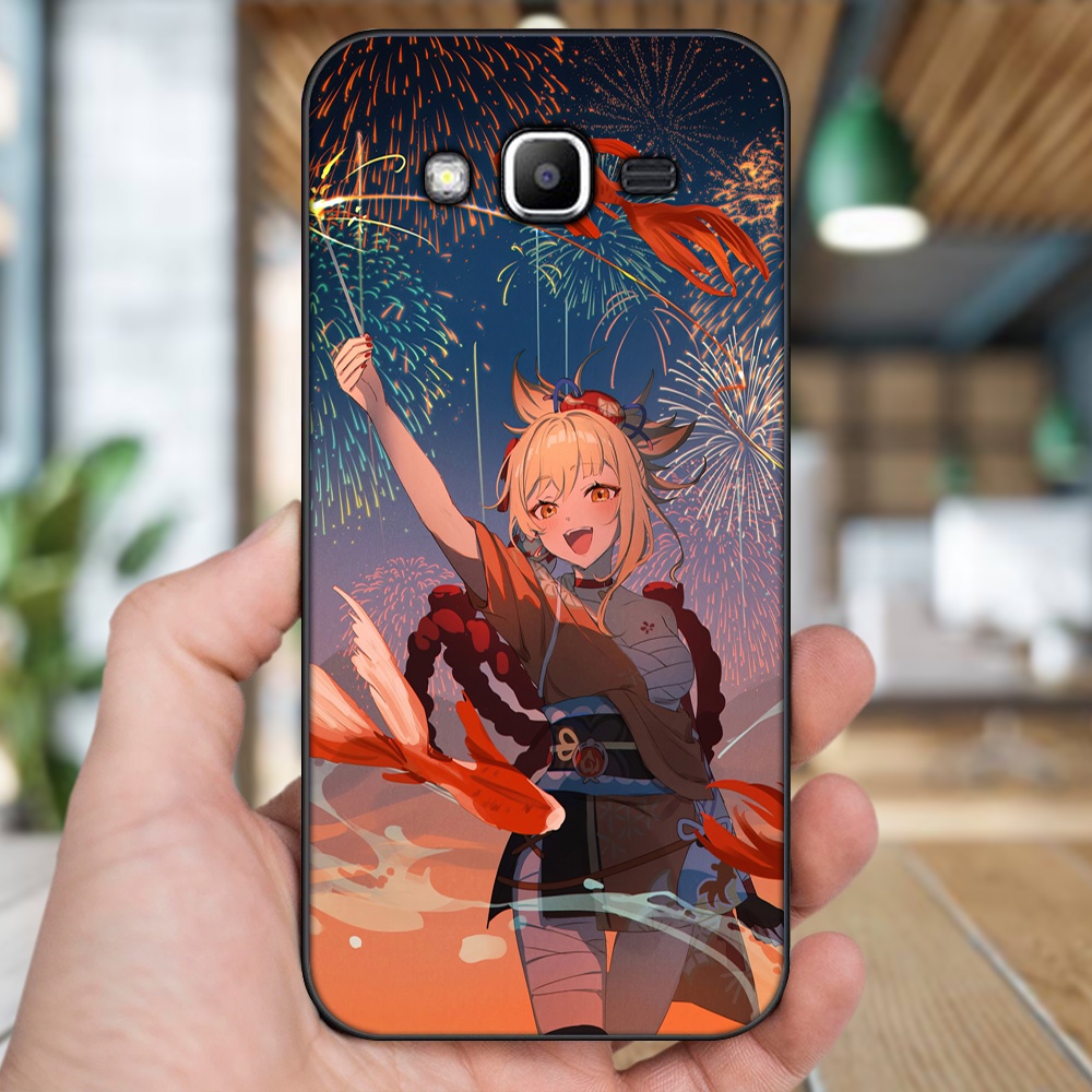 Ốp lưng Samsung J2 Prime, J3 2016, J5 2015 viền đen in hình Yoimiya Genshin Impact