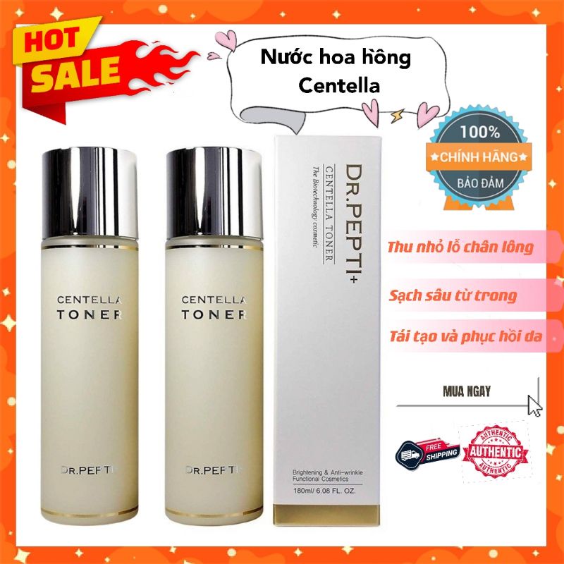 Nước hoa hồng Dr. Pepti Centella toner 180ml Hàn Quốc chính hãng 🇰🇷 Da căng bóng, chống lão hóa, săn chắc