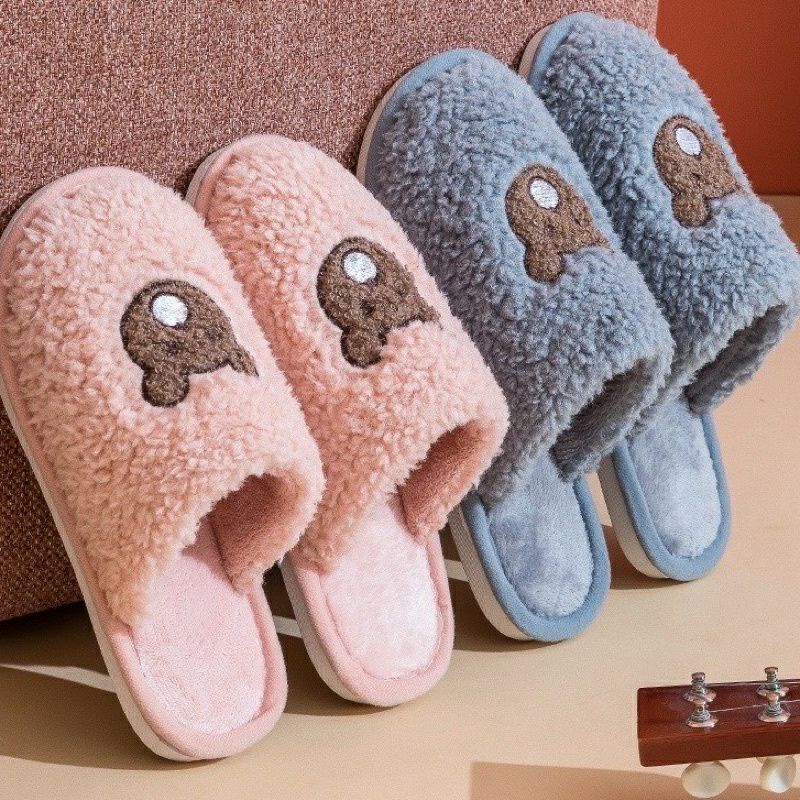Dép Bông Đi Trong Nhà  Hình Gấu Nâu Dễ Thương Cute