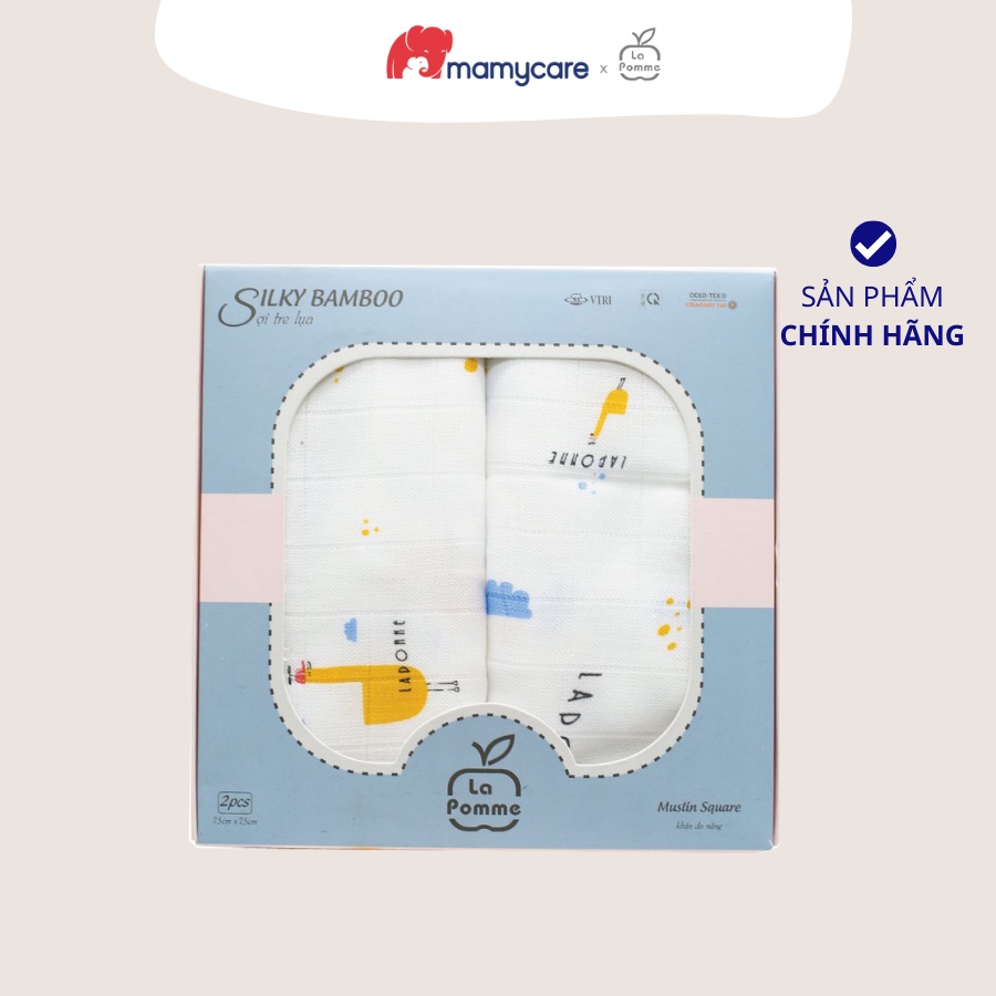 Set 2 khăn tắm đa năng cho bé sợi tre lụa La Pomme khăn xô tắm mềm mịn họa tiết Funny Goose - MAMYCARE