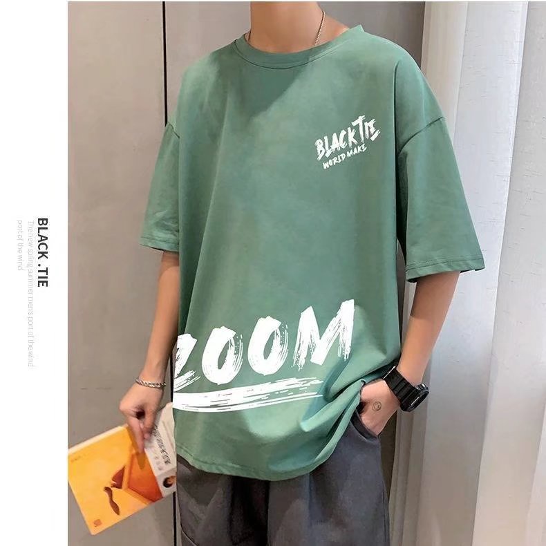 Áo Thun Tay Ngắn Dáng Rộng In Chữ Thời Trang Mùa Hè Cho Nam Size M-5XL