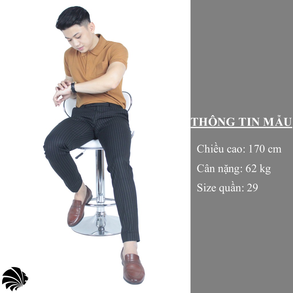 Quần tây nam - quần âu nam basic đen trơn và kẻ sọc dáng slimfit chất liệu cotton co giãn nhẹ cảm giác thoải mái khi mặc