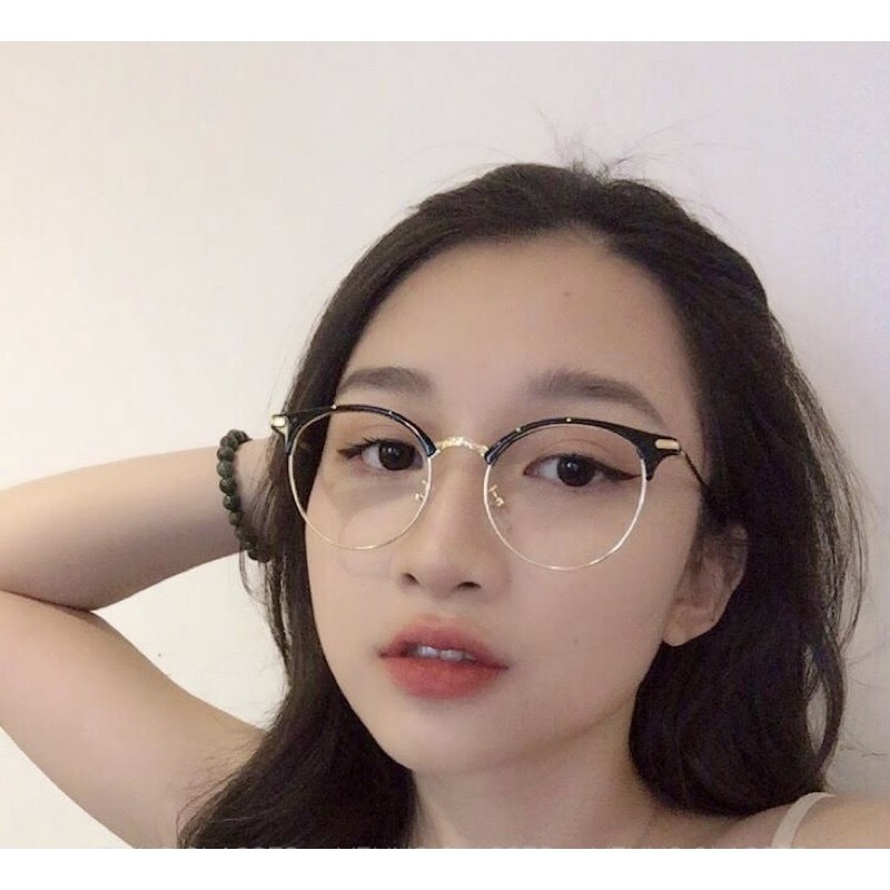 Gọng Kính Bầu Tròn Mảnh Nhẹ Style Korea Đủ Màu Lắp Được Mắt Kính Cận Có Độ