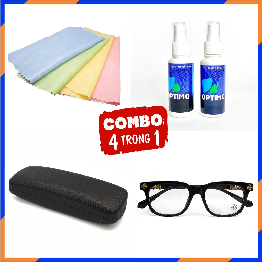 Kính CH thời trang cao cấp nam nữ mắt vuông [gọng vàng] 003 | BigBuy360 - bigbuy360.vn