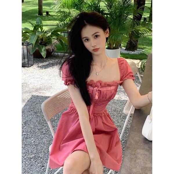 Đầm Váy Nhún Eo Viền Ren