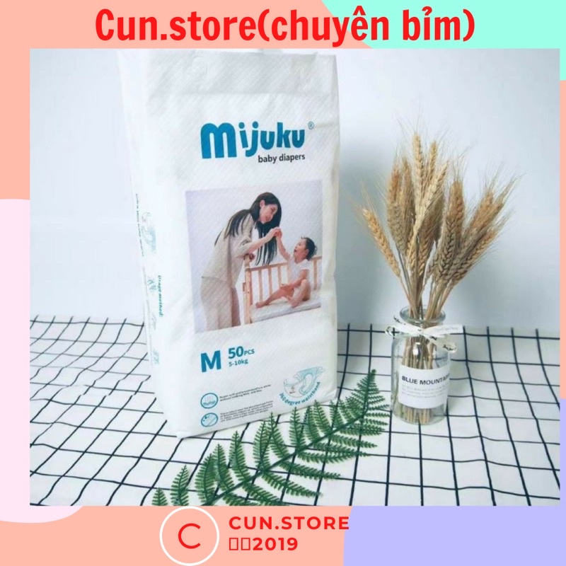 Tã dán, bỉm dán Mujuku size S bịch 50 miếng