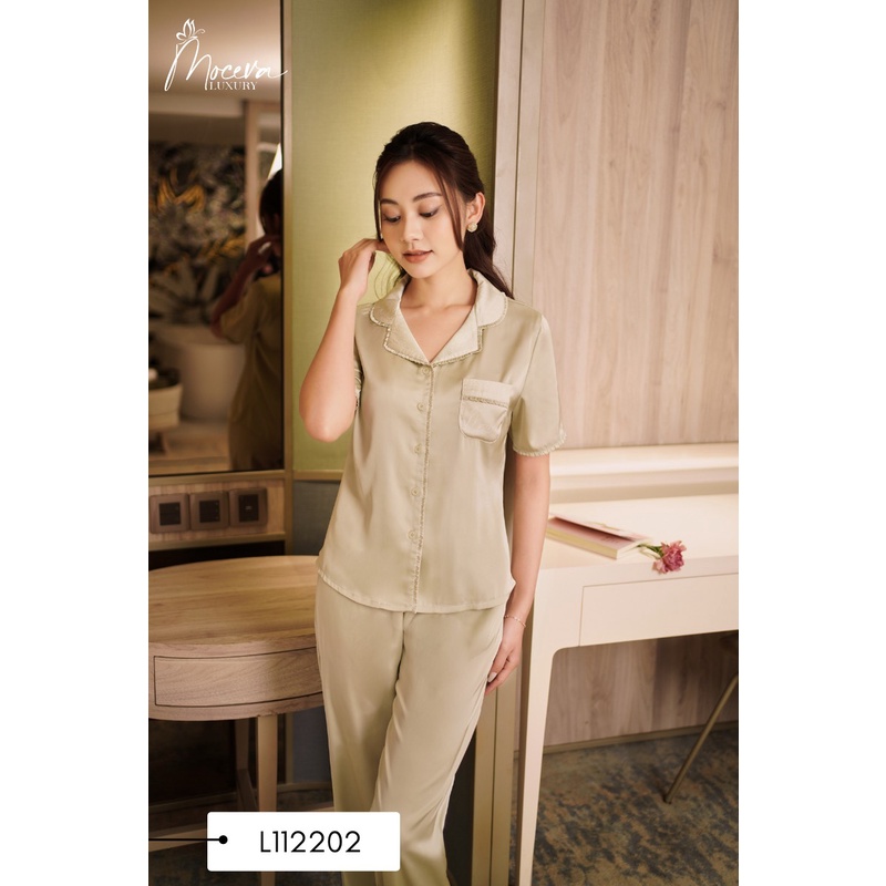 Bộ Pyjama lụa trơn cao cấp mềm mịn thoáng mát Mộc Eva L112202
