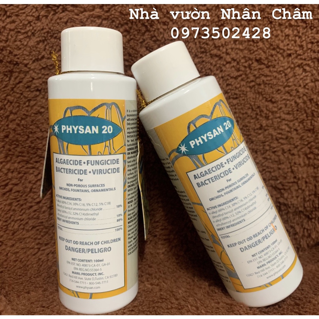 Physan 20 nhập khẩu Mỹ chai 100ml chuyên dùng cho hoa Phong Lan