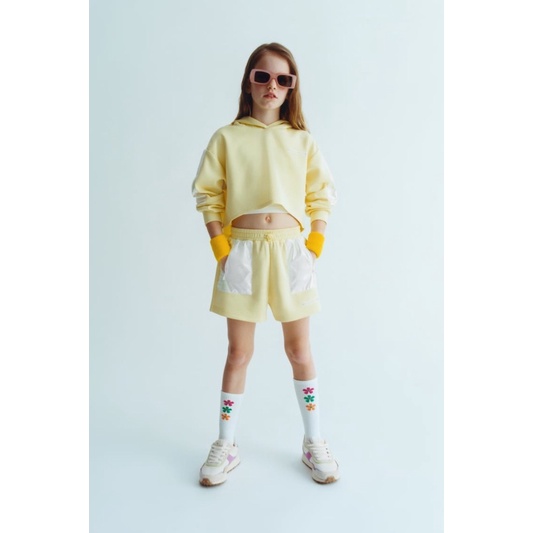 Áo Hoodie Ép Bé Gái Dáng Croptop Ngắn ZR