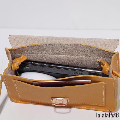 L8l-phụ nữ đeo vai bằng da PU màu trơn thời trang dành cho nữ