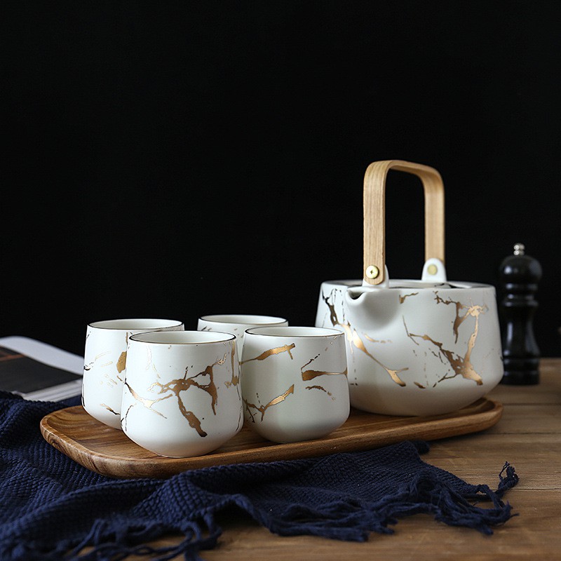 Bộ Ấm Trà Gốm Sứ Cao Cấp