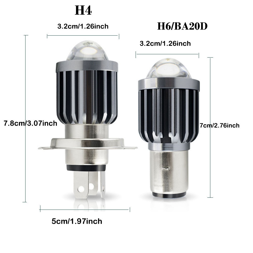 Bóng đèn pha led 12W màu trắng vàng H6 BA20D H4 12-80V