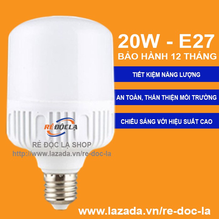 Bóng đèn Led trụ 20W Trắng