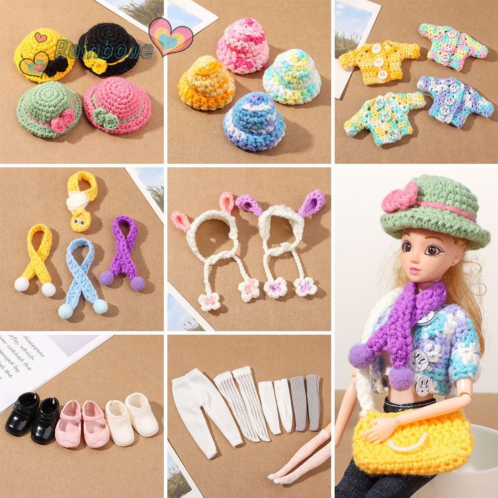 RAINBOW Kids Casual Doll Clothes Handmade Doll Hats Mini Knitted Sweater 1/61/8 BJD Dolls Doll Tops DIY Gift Toys Multicolored Doll Socks Accessories