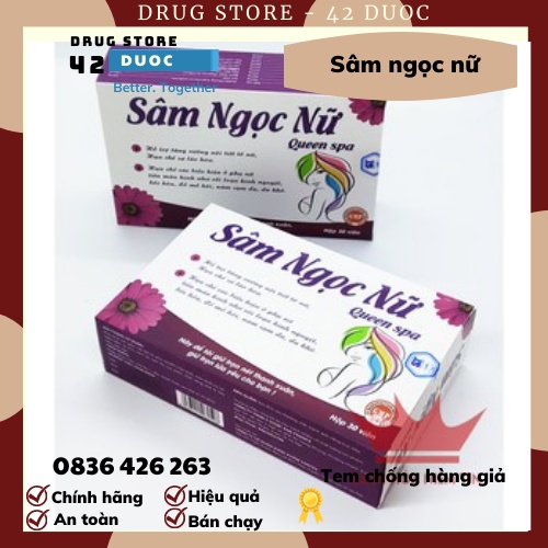 SÂM NGỌC NỮ QUEEN SPA TĂNG NỘI TIẾT TỐ NỮ, GIẢM NÁM, SẠM DA, TĂNG CƯỜNG SINH LÝ NỮ 30 VIÊN/ HỘP