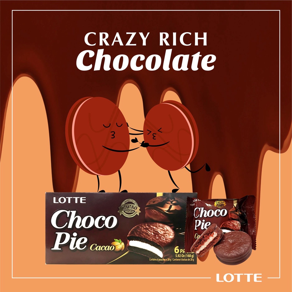 Bánh Lotte Chocopie Hàn Quốc - Hộp 12 Bánh - Đủ vị (CaCao, Chuối, Trà Sữa,...) | BigBuy360 - bigbuy360.vn