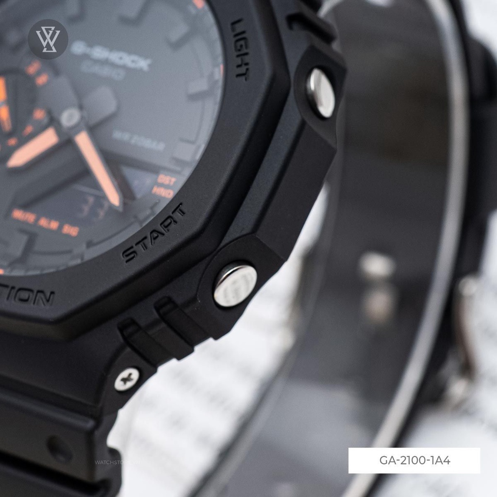 Đồng Hồ Điện Tử Nam Casio G-Shock WATCHSTORE GA-2100-1A4DR Thiết Kế Mặt Kính Khoáng Tròn 45.4mm, Vỏ Và Dây Nhựa Bền Bỉ