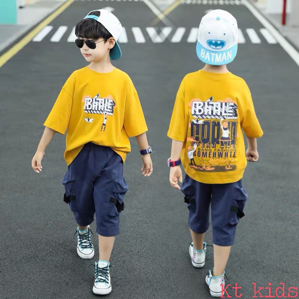 [Chính hãng Kt.Kids 10-65kg] Set bộ bé trai quần lửng túi hộp cực chất cool ngầu cho hotboy