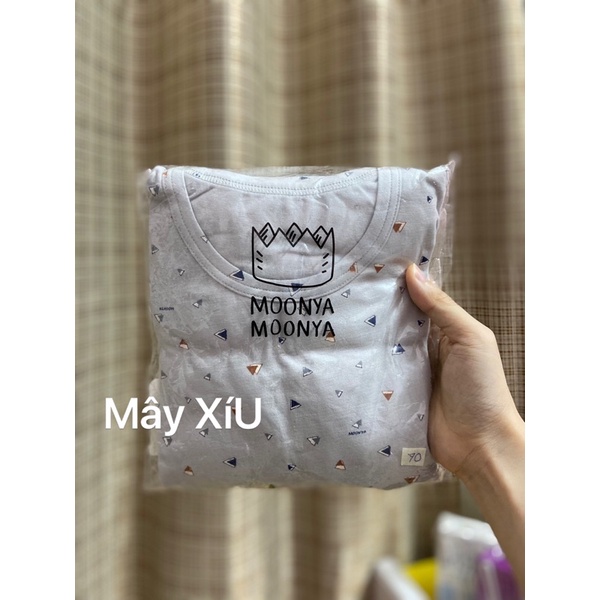 Bộ ngủ cotton dài tay mặc nhà hoạ tiết tam giác Moonya
