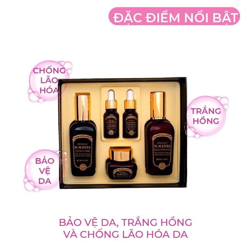 Bộ dưỡng da chống lão hóa tinh chất Nhau Thai Cừu 3W CLINIC Hàn Quốc [Cam Kết Hàng Chính Hãng]