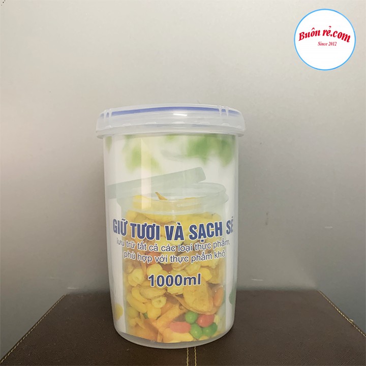 Hộp nhựa tròn Song Long Plastic 500ml/ 1000ml lưu trữ thực phẩm trữ đông ( Ms: 2408/2512) _00316/01220_ Buonrecom