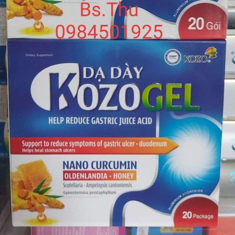 Hộp 20 gói Dạ Dày KOZOGEL - kozo gel hỗ trợ giảm acid dịch vị, hỗ trợ giảm viêm dạ dày, tá tràng