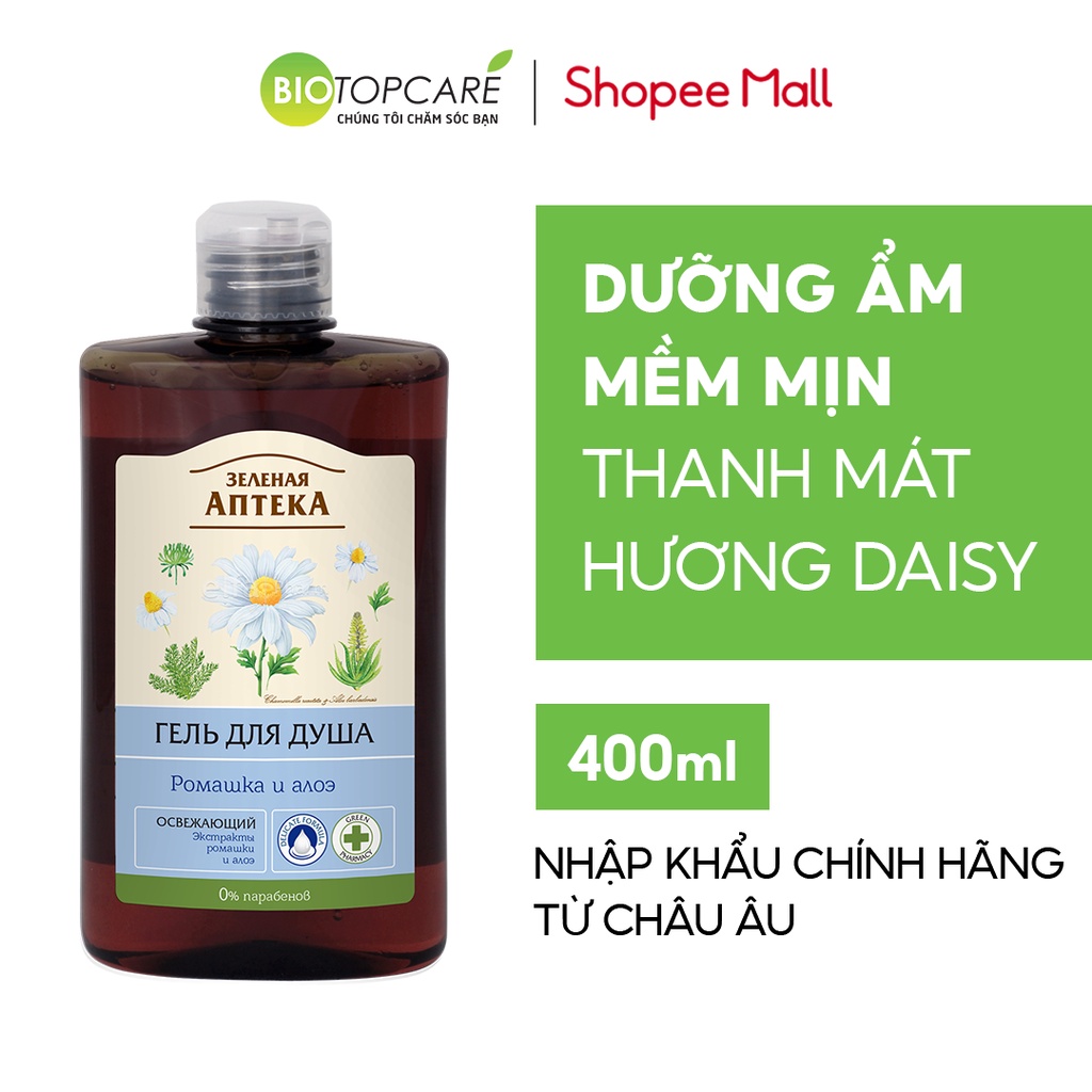 Sữa tắm dưỡng ẩm và làm mềm da Apteka 400ml (0% Paraben và chất tạo màu) - BioTopcare Official