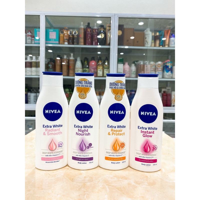 Sữa Dưỡng Thể Nivea phục hồi - dưỡng trắng -  phục hồi - chống nắng ngày và đêm chính hãng