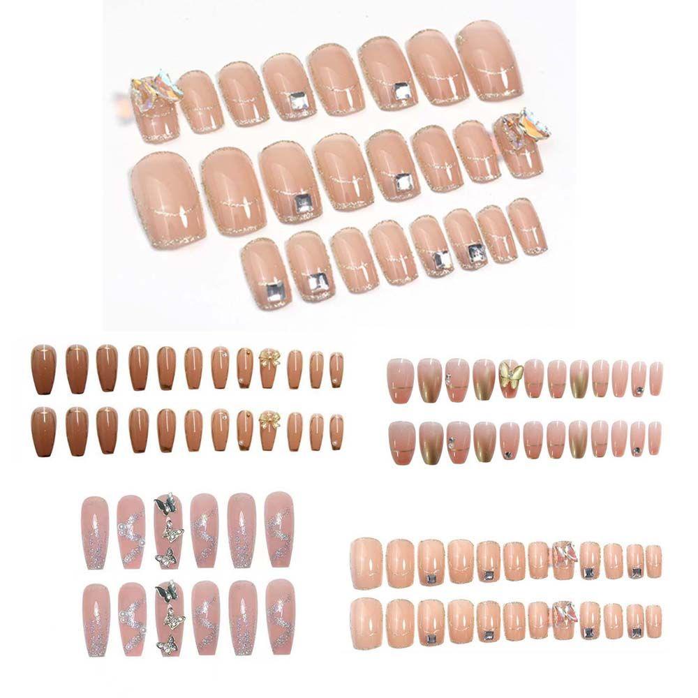 BEAUTY Móng Tay Giả Trang Trí Toàn Diện Dễ Thương Cho Nữ