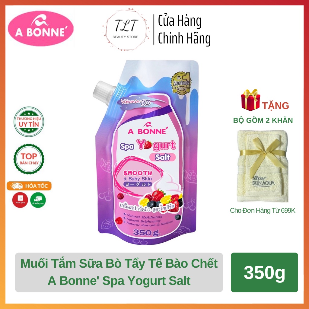 Muối Tắm Trắng Và Tẩy Tế Bào Chết A Bonne' Spa Yogurt Salt 350g