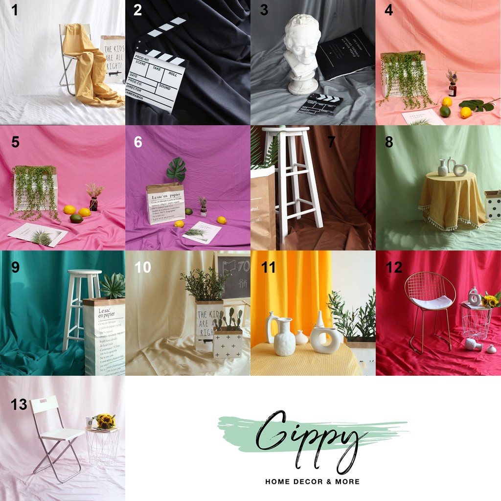 Phông vải màu trơn nhiều size nhiều màu - Phụ kiện chụp ảnh - Gippy Decor
