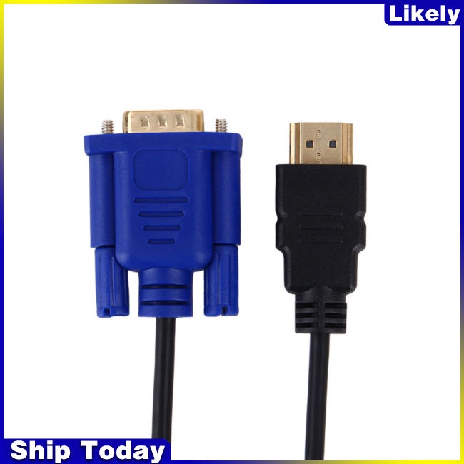 Dây Cáp Chuyển Đổi 1.8M HDMI Sang VGA HD 1080P HDMI Đực Sang VGA Cho Máy Tính Laptop