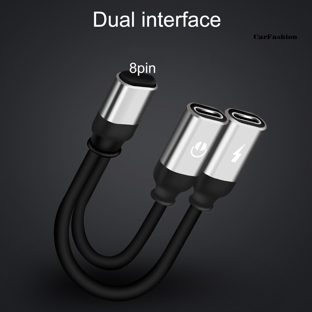 CAR|Aluminum Alloy 2-in-1 Splitter Adapter Cable Headphone Jack Fast Charging Port Dual Converter for iPhone