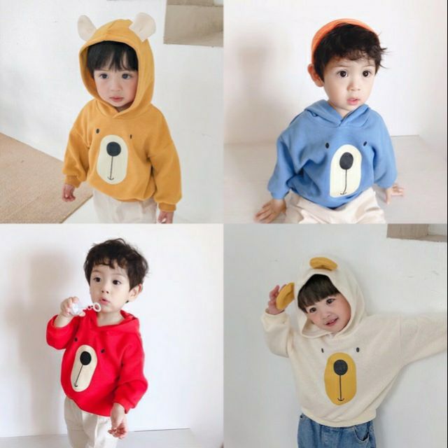 [HOT TREND] ÁO HOODIE GẤU NỈ BÔNG SIÊU CƯNG CHO BÉ TRAI VÀ GÁI 5-7KG