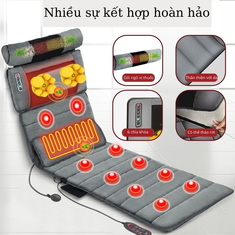 Đệm massage toàn thân SK002, có hồng ngoại - Nệm mat-xa phiên bản cao cấp có bộ điều khiển